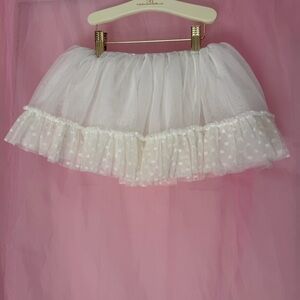 Bloch White Ballet Tutu Skirt With Heart Details Girls Size 6X-7